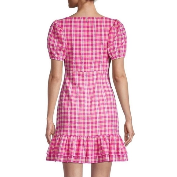 NWT LIKELY Fuschia Multi Kai Check Dress - Picture 6 of 16